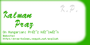 kalman praz business card